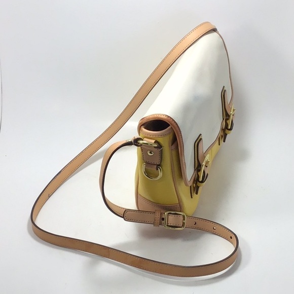 COACH Park Colorblock Yellow and White Leather Crossbody Messenger Bag - Picture 4 of 14